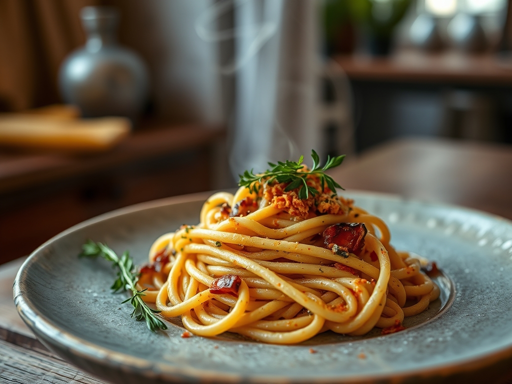 Pasta con ajo y guindilla