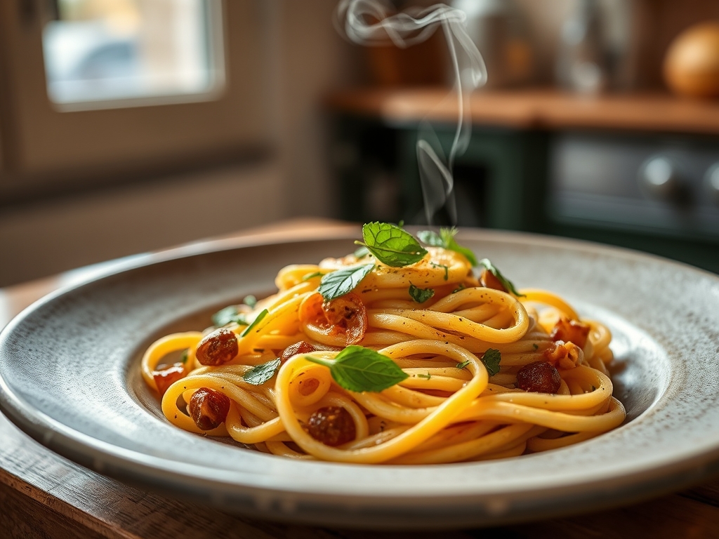 Pasta con atún y aceitunas