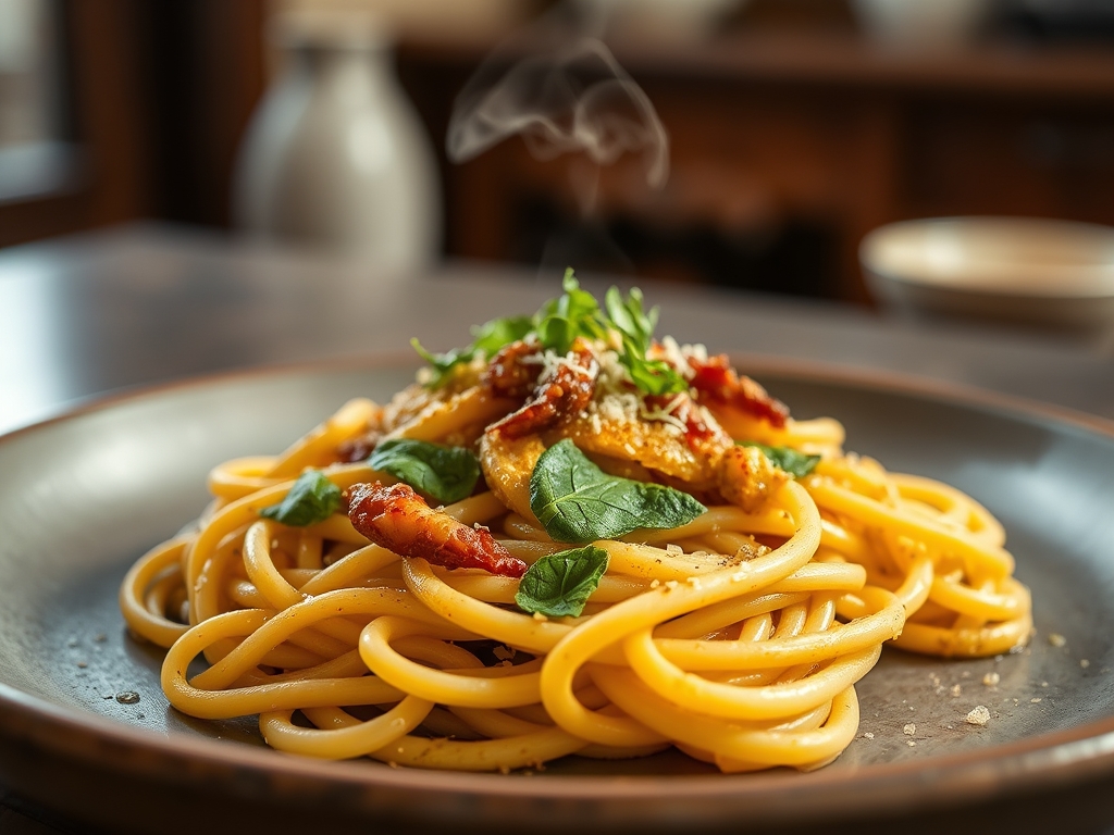 Pasta con pesto de espinacas