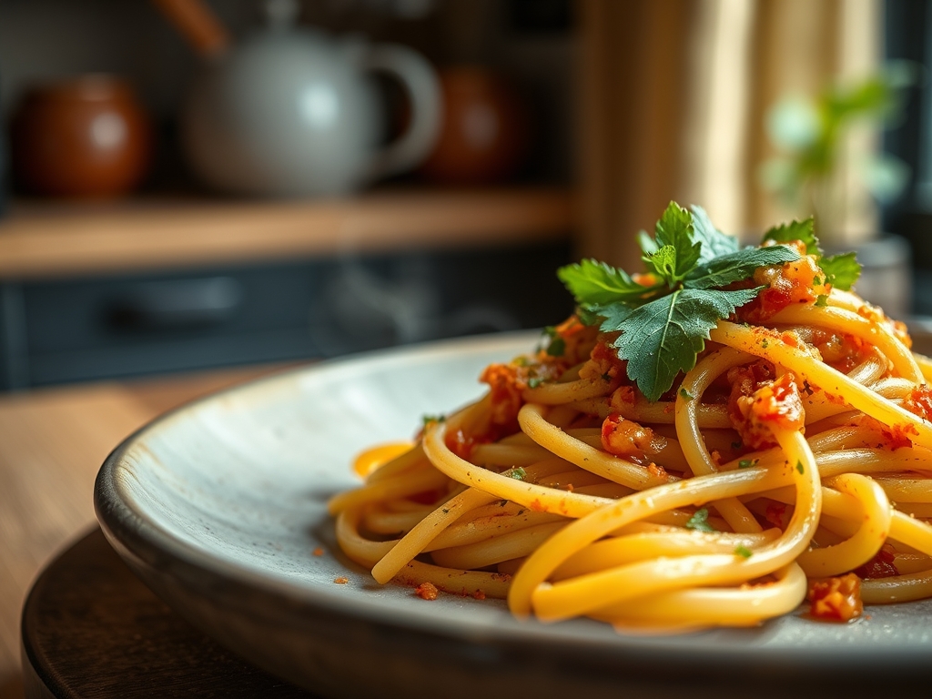 Pasta con salsa de aguacate veloz