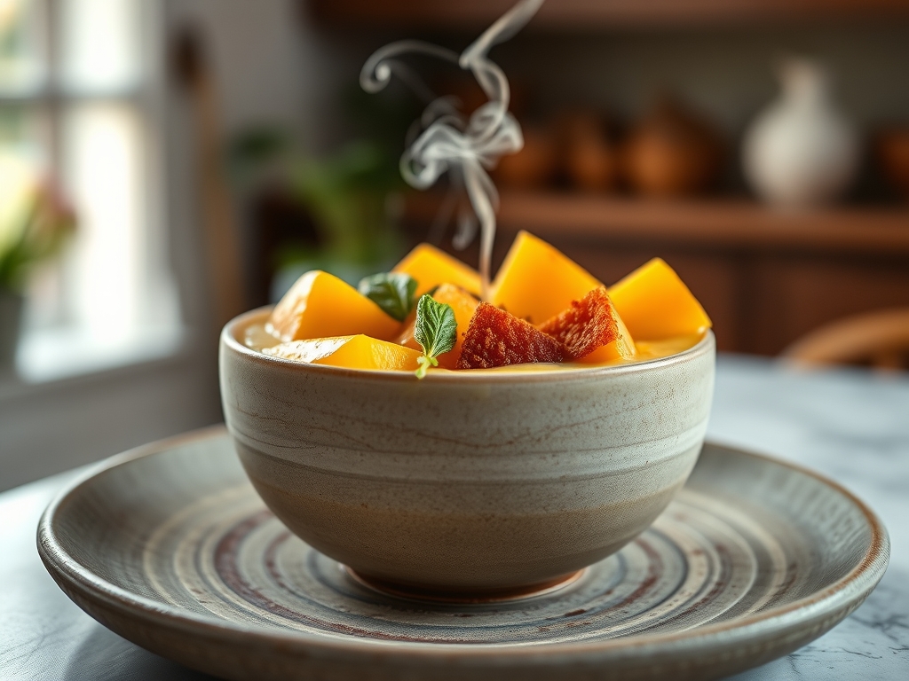 Smoothie bowl de mango helado