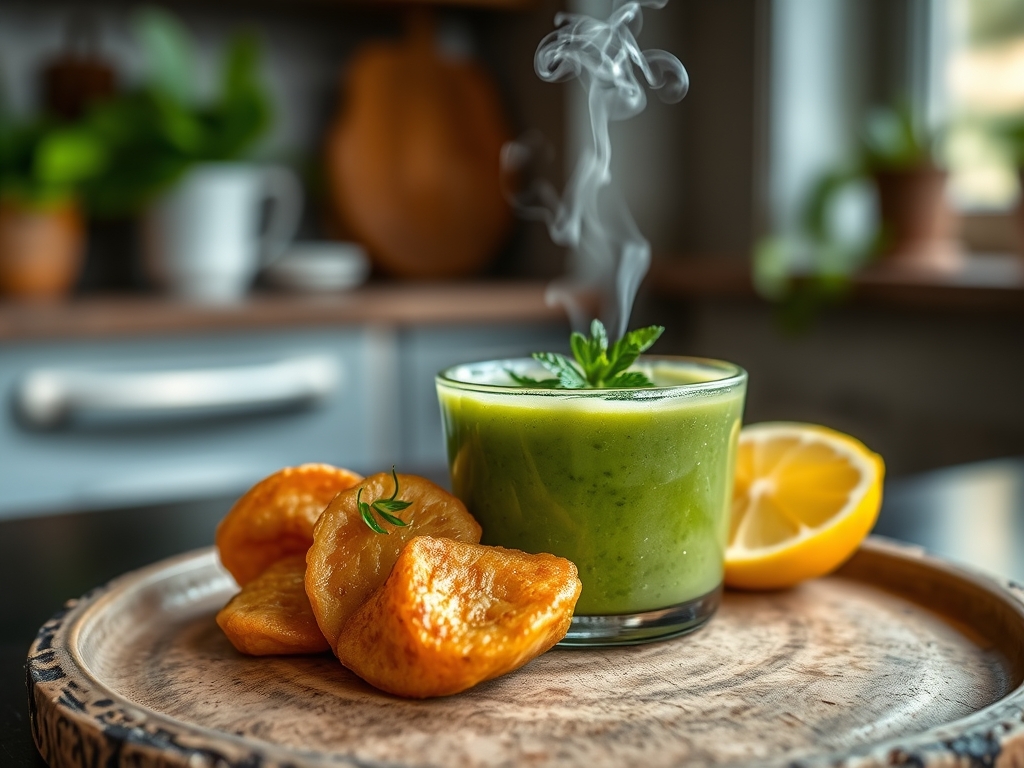 Smoothie de té verde y limón