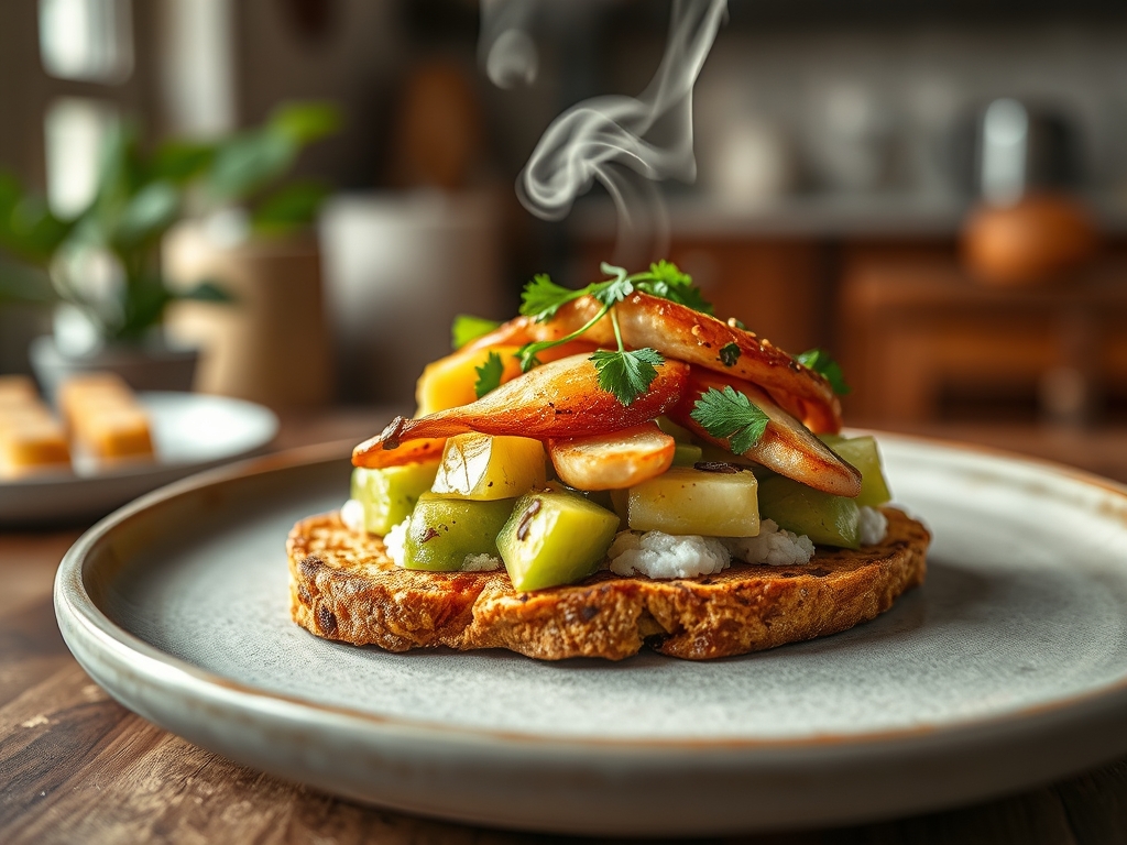 Tostada de aguacate y pavo