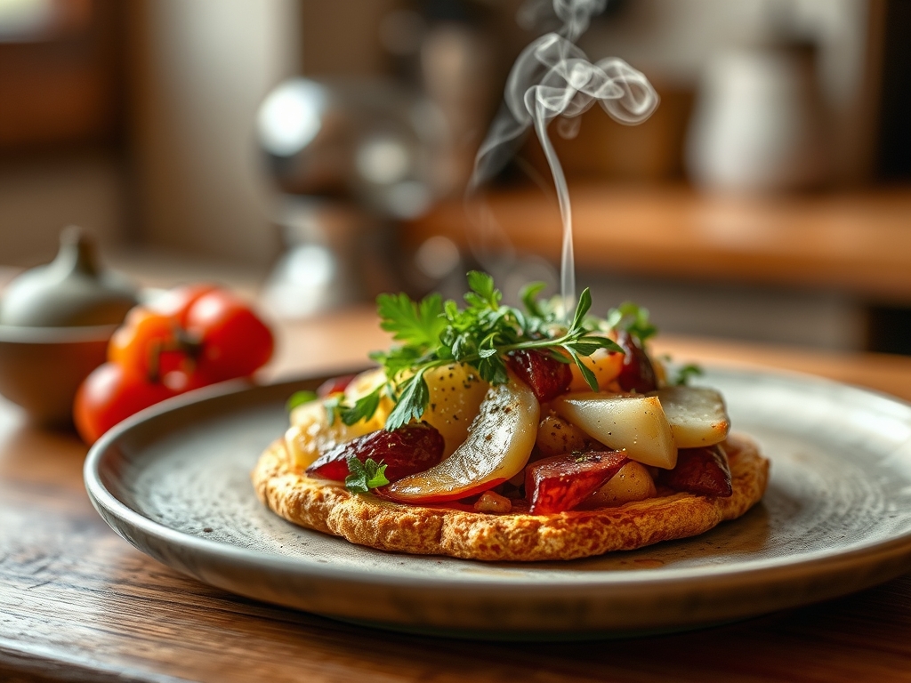 Tostada de requesón y fruta