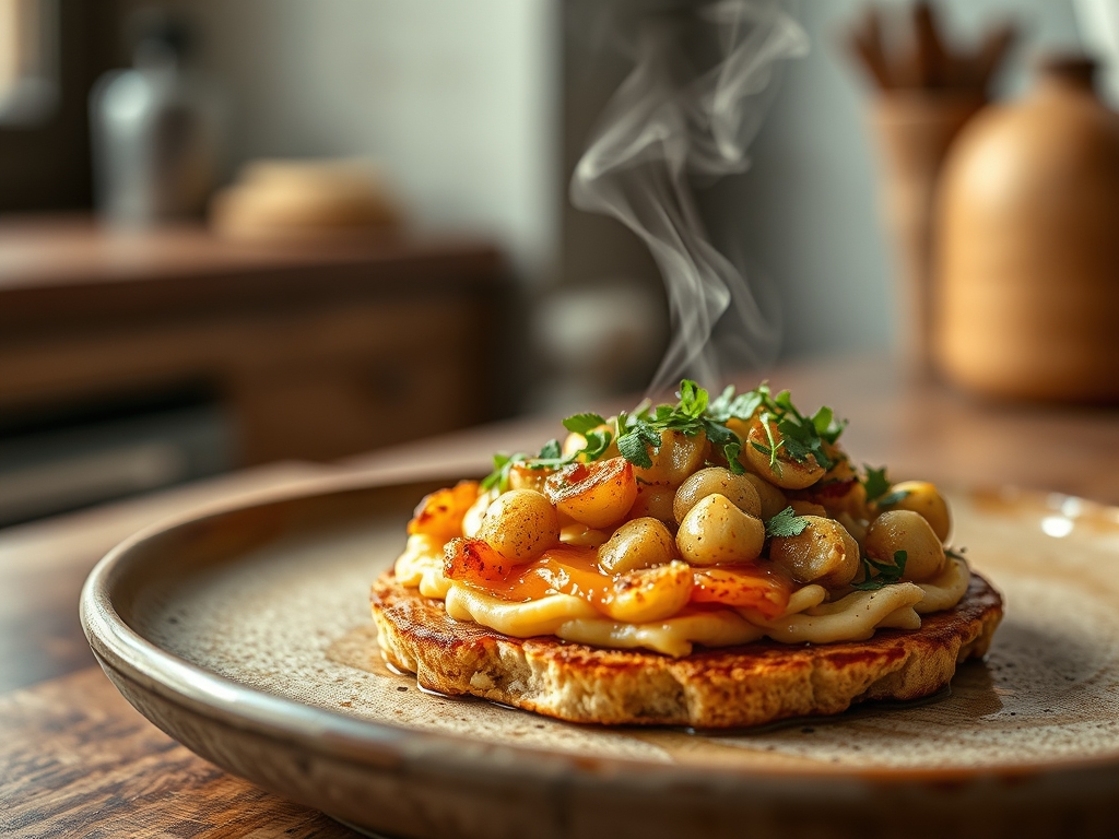 Tostada de requesón y nueces
