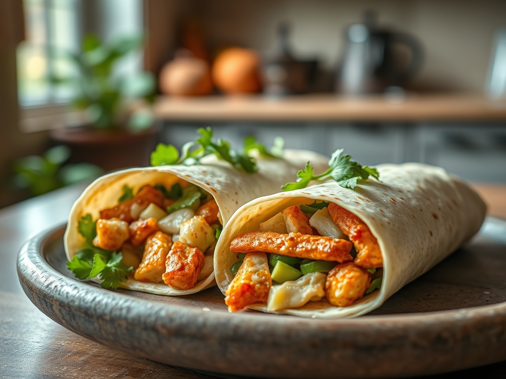 Wraps de pollo y aguacate
