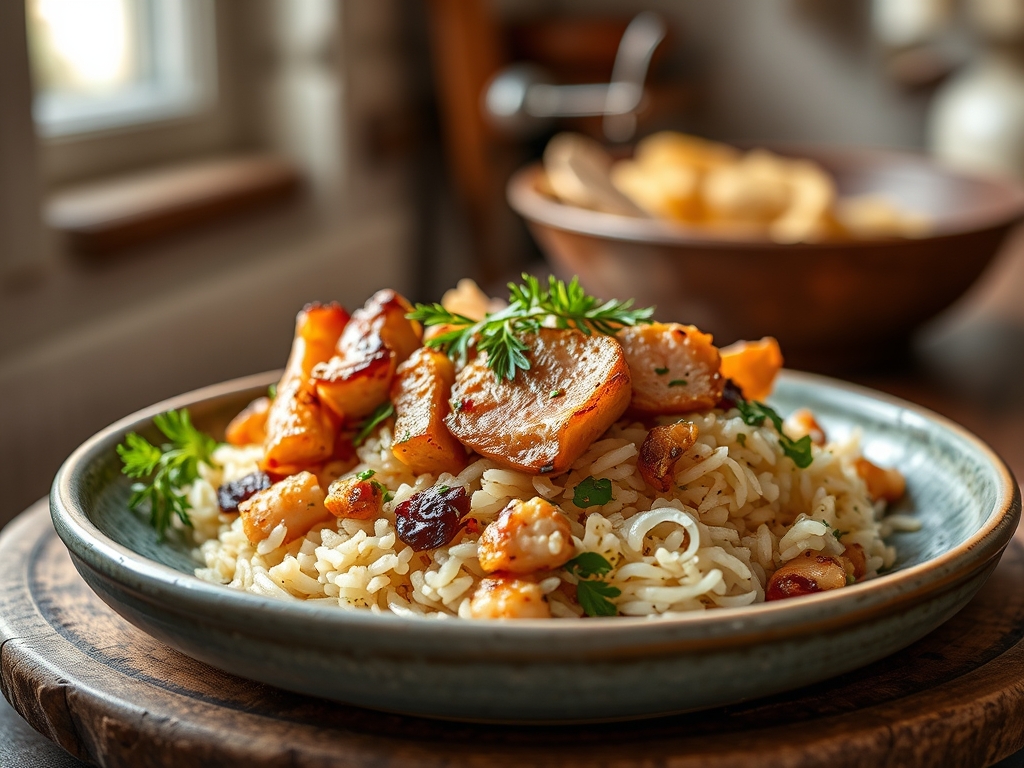 Ensalada de arroz y pavo ahumado