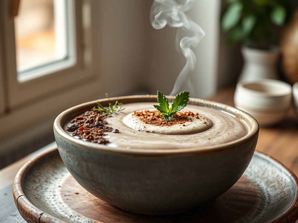 Smoothie bowl de plátano y cacao
